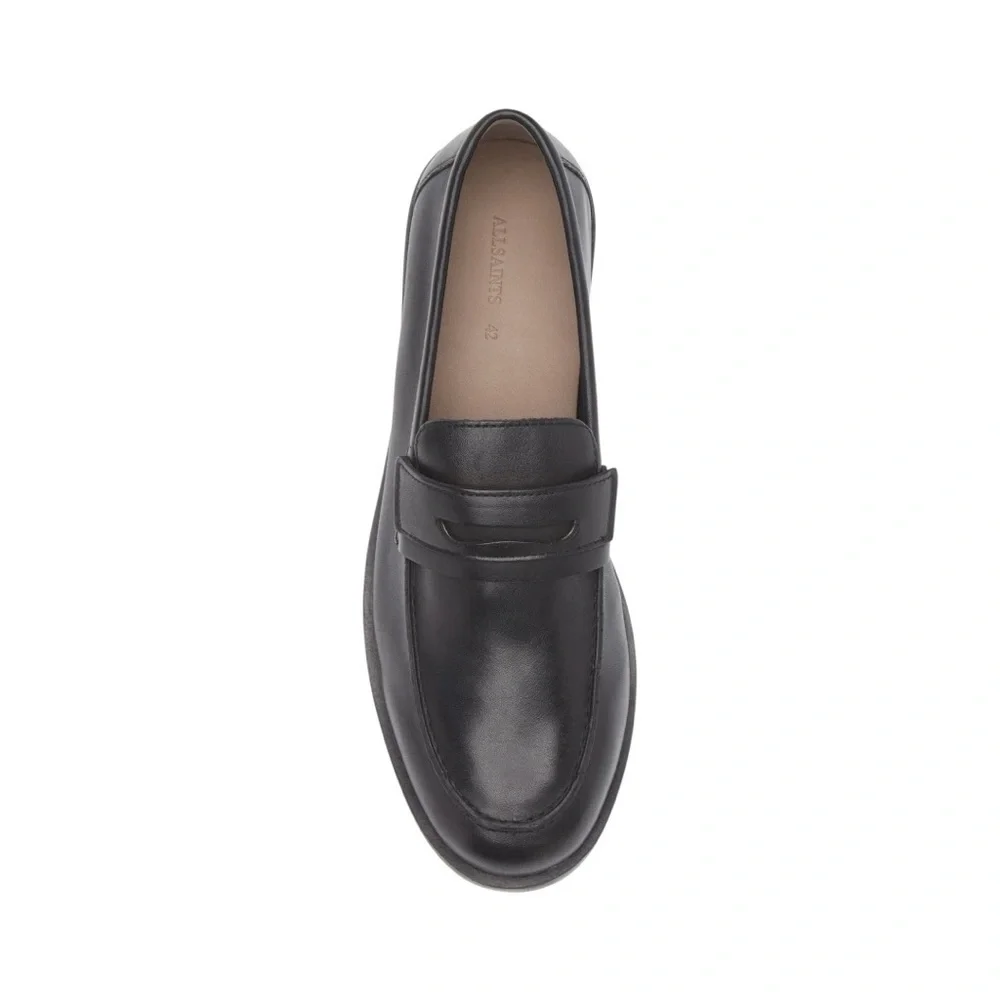 All Saints Sam Black Leather Loafers Men's size 13 Need